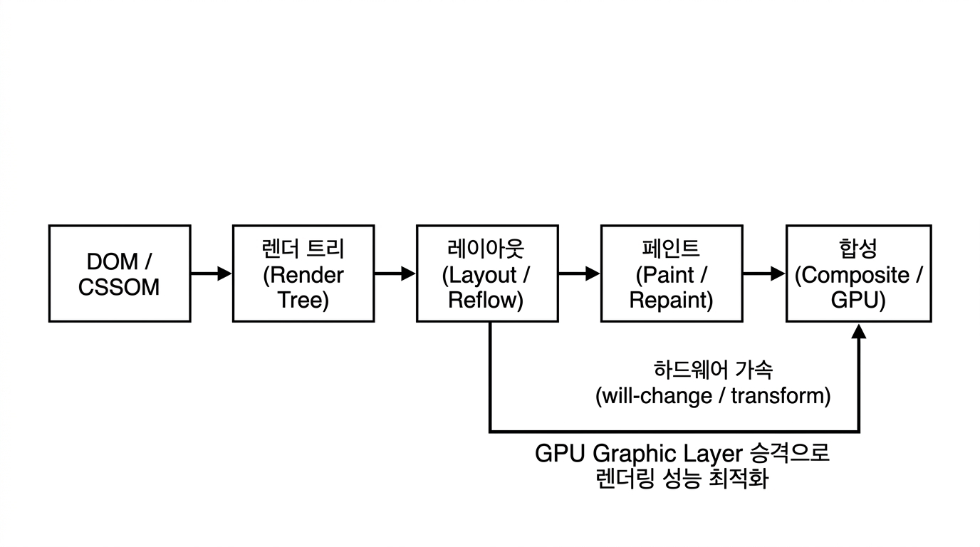 브라우저 렌더링 파이프라인과 GPU 합성 단계